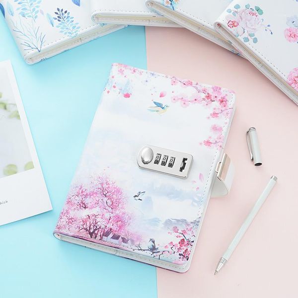 a5 vintage architectural pattern and flower series password notebook lockable line pages notepad agenda stationery supplies gift1, Purple;pink 
a5 vintage architectural pattern and flower series password notebook lockable line pages notepad agenda stationery supplies gift1, Purple;pink