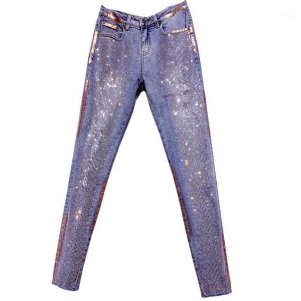 2020 spring autumn fashion color diamond feet jeans women high waist skinny pencil jeans plus size1, Blue
2020 spring autumn fashion color diamond feet jeans women high waist skinny pencil jeans plus size1, Blue