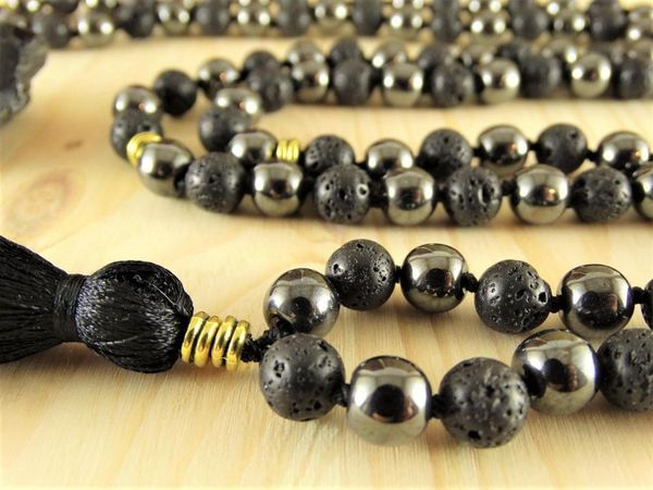 natural lava stone & hematite mala necklace 108 mala beads knotted necklace meditation necklaces long men's jewelry gift for men 201013, Silver
natural lava stone & hematite mala necklace 108 mala beads knotted necklace meditation necklaces long men's jewelry gift for men 201013, Silver