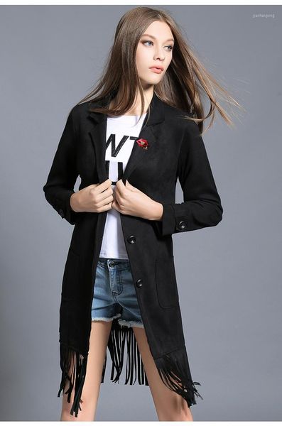 autumn winte women elegant trench fashion tassel big suede overcoat female long coat single breasted windbreaker1, Tan;black
autumn winte women elegant trench fashion tassel big suede overcoat female long coat single breasted windbreaker1, Tan;black
