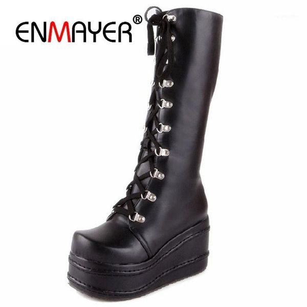 enmayer motorcycle boots gothic punk shoes cosplay boot knee high heel platform lace up winter wedges knee high boots cr6761, Black
enmayer motorcycle boots gothic punk shoes cosplay boot knee high heel platform lace up winter wedges knee high boots cr6761, Black