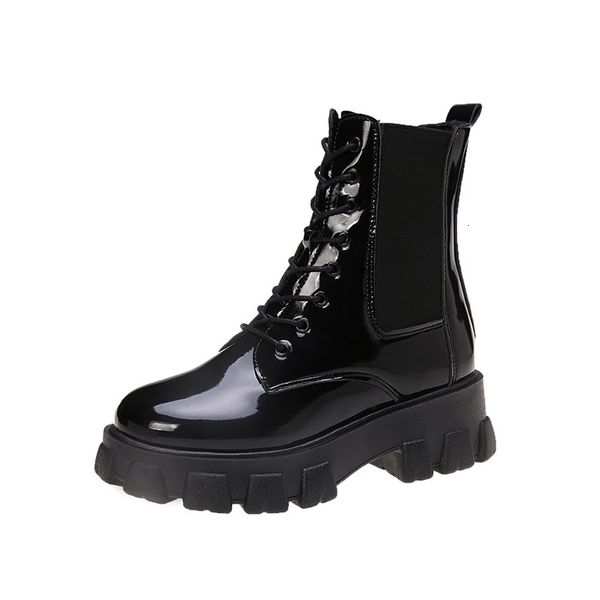 2021 autumn ankle thick zip patent leather shoes women botas mujer lace up short boots new fashion fp6m, Black
2021 autumn ankle thick zip patent leather shoes women botas mujer lace up short boots new fashion fp6m, Black
