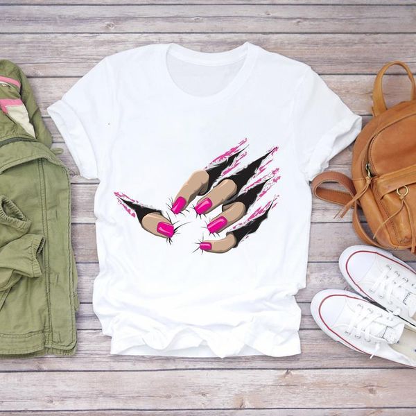 women 2020 summer funny fingernail printing cue fashion print lady t-shirts t shirt ladies womens graphic female tee t-shirt, White
women 2020 summer funny fingernail printing cue fashion print lady t-shirts t shirt ladies womens graphic female tee t-shirt, White
