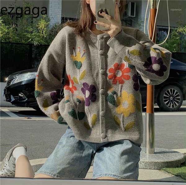 ezgaga sweet flower knitted sweater women outwear loose long sleeve vintage chic gray knit cardigan female autumn streetwear1, White
ezgaga sweet flower knitted sweater women outwear loose long sleeve vintage chic gray knit cardigan female autumn streetwear1, White