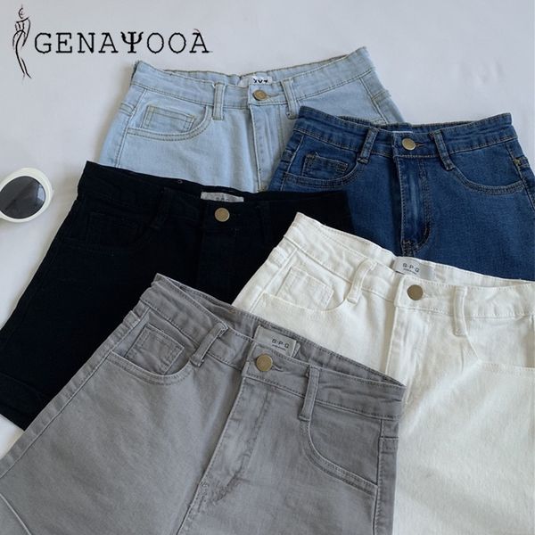 genayooa skinny denim solid high waist jeans summer korean cotton black white washed shorts women y200512, White;black
genayooa skinny denim solid high waist jeans summer korean cotton black white washed shorts women y200512, White;black