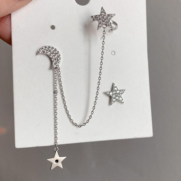 stud inlaid zircon star moon earrings fashion personality asymmetrical jewelry for women luxury namour charm gift all seasons, Golden;silver
stud inlaid zircon star moon earrings fashion personality asymmetrical jewelry for women luxury namour charm gift all seasons, Golden;silver