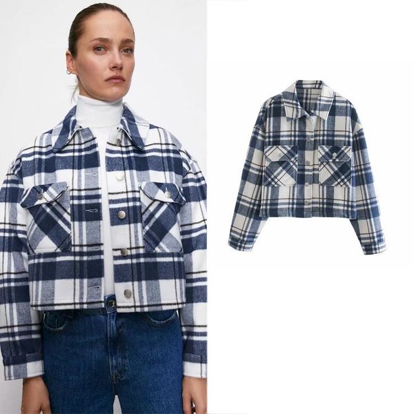 zoulv 2021 new women's casual simple short lapel jacket retro hit color blue plaid shirt woolen warm jacket autumn and winter, Black
zoulv 2021 new women's casual simple short lapel jacket retro hit color blue plaid shirt woolen warm jacket autumn and winter, Black