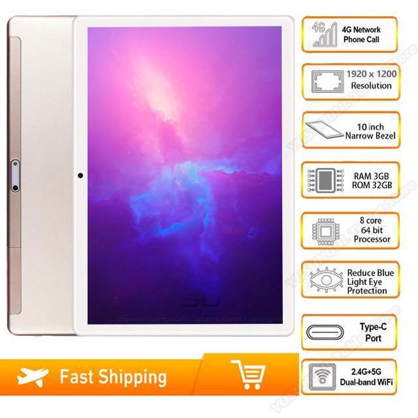 4g lte phone tablet 10 inch tablet pc core cores android 9.0 3gb ram 32/64gb 1920x1200hd screen 5g wifi 8.0mp cameras gps pad1
4g lte phone tablet 10 inch tablet pc core cores android 9.0 3gb ram 32/64gb 1920x1200hd screen 5g wifi 8.0mp cameras gps pad1