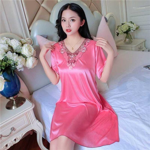 women's sleepwear home short sleeve women satin nightgown vestidos lace ice silk nightdress oversized lingerie nightdress1, Black;red
women's sleepwear home short sleeve women satin nightgown vestidos lace ice silk nightdress oversized lingerie nightdress1, Black;red