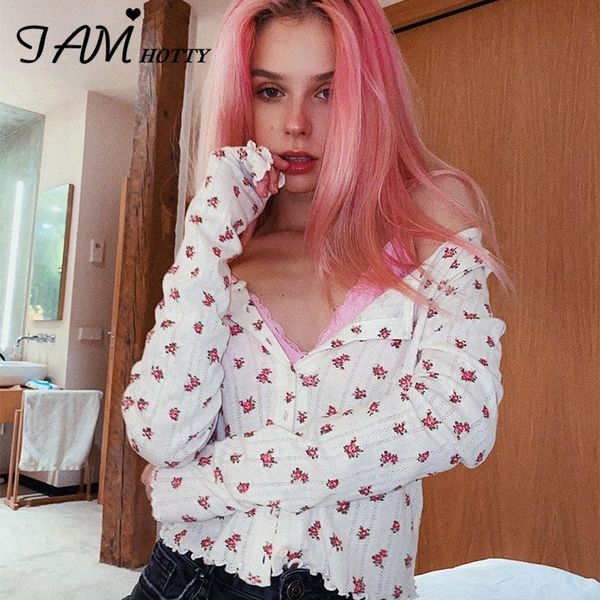 iamy y2k floral print long sleeve women's clothing vintage single button cute casual streetwear t-shirt female korean tees 201028, White
iamy y2k floral print long sleeve women's clothing vintage single button cute casual streetwear t-shirt female korean tees 201028, White