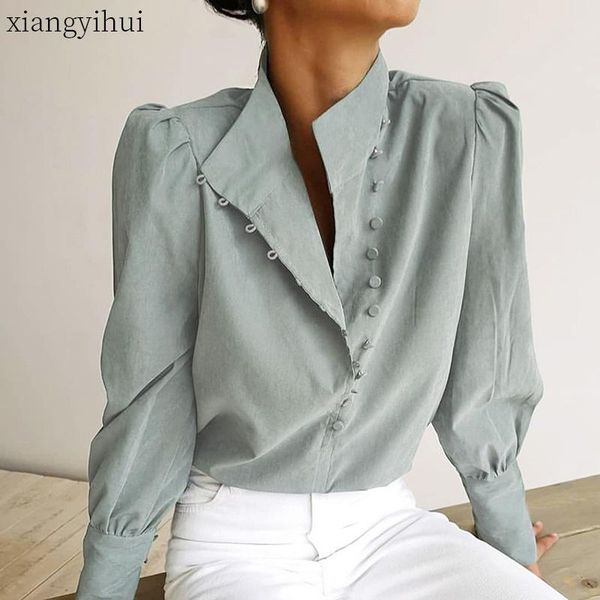 women's blouses & shirts stand collar long sleeve blouse women white grey single-breasted shirt ladies casual office autumn fashion 20
women's blouses & shirts stand collar long sleeve blouse women white grey single-breasted shirt ladies casual office autumn fashion 20