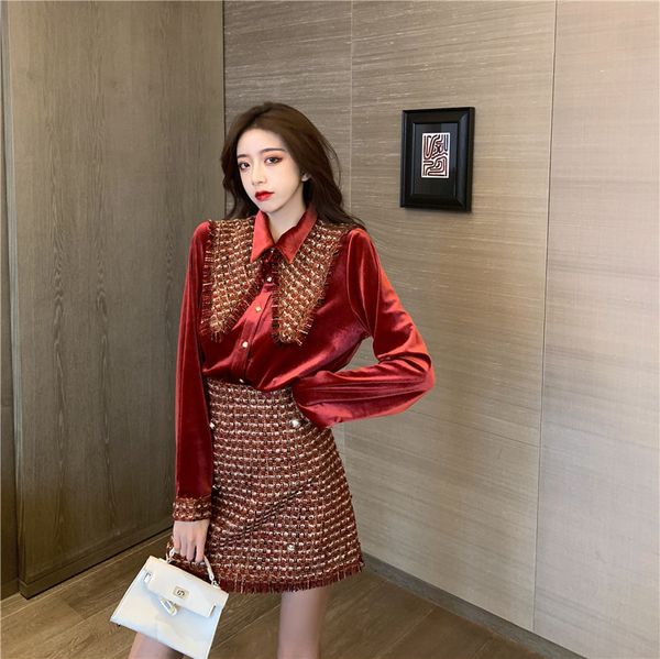 2021 New Sweet Portrait Girls Piece Define s Autumn Ladies 2 Past Sets Vintage Shirts *chess Skirt Classic Defines Two Female Garments CFSV, Gray
2021 New Sweet Portrait Girls Piece Define s Autumn Ladies 2 Past Sets Vintage Shirts *chess Skirt Classic Defines Two Female Garments CFSV, Gray