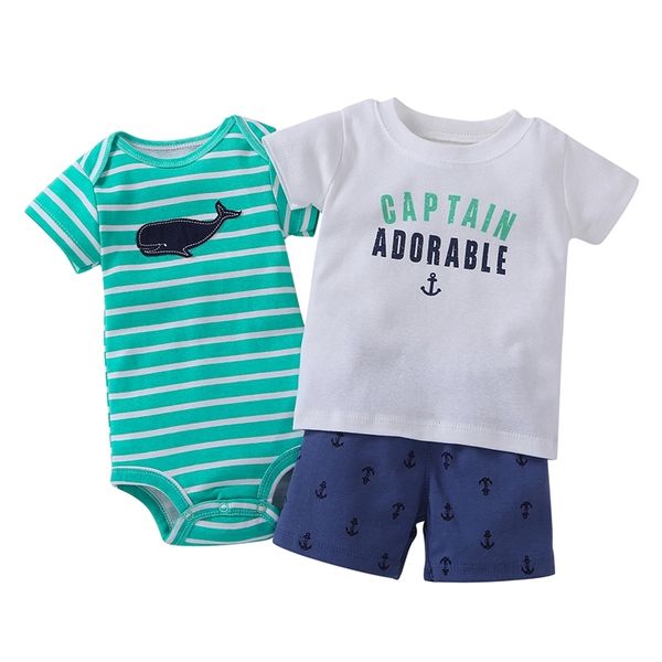 summer baby boy girl clothes set letter t shirt +rompers+shorts infant clothing newborn babies suit new born outfit costume y200803, White
summer baby boy girl clothes set letter t shirt +rompers+shorts infant clothing newborn babies suit new born outfit costume y200803, White