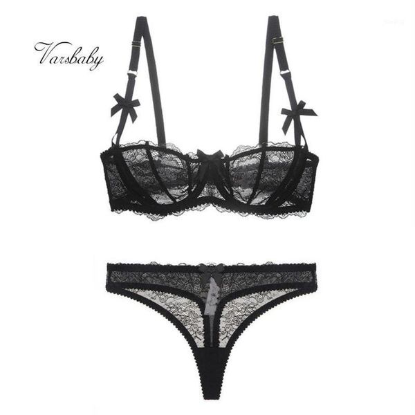 varsbaby women's lace transparent 1/2 cup lingerie set unlined bras+thongs bra set abcd cup1, Red;black
varsbaby women's lace transparent 1/2 cup lingerie set unlined bras+thongs bra set abcd cup1, Red;black