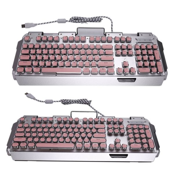 keyboards x10 retro round typewriter light transmission keycap wired mechanical gaming keyboard multiple effects
keyboards x10 retro round typewriter light transmission keycap wired mechanical gaming keyboard multiple effects