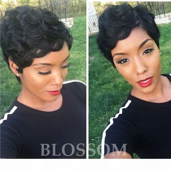 short curly human hair wigs brazilian hair celebrity very short natural black human none lace guleless wig for black women, Black;brown
short curly human hair wigs brazilian hair celebrity very short natural black human none lace guleless wig for black women, Black;brown