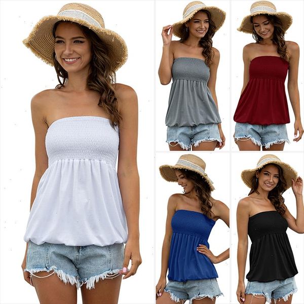 fashion women tank summer 2021 sleeveless strapless skinny women vest off shoulder plus size cotton summer femme, White
fashion women tank summer 2021 sleeveless strapless skinny women vest off shoulder plus size cotton summer femme, White