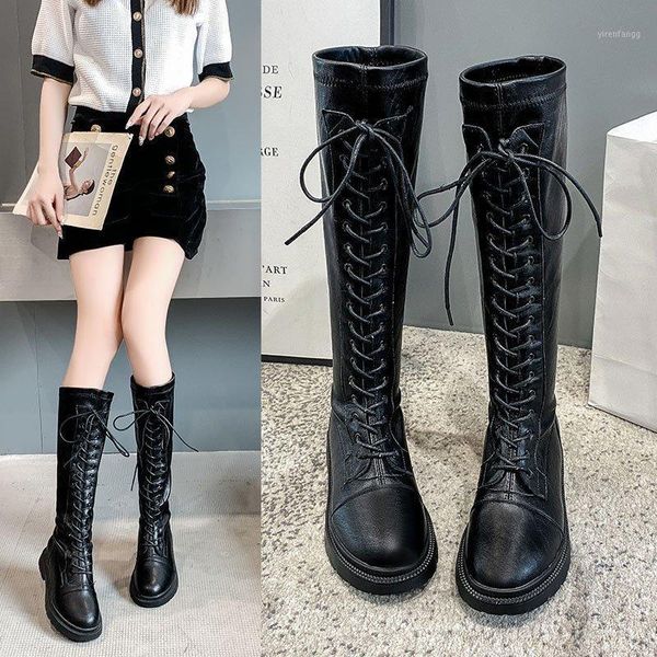 2021 ladies winter new lace-up long knee high heels boots cover feet black girls high locomotive round toe shoes1
2021 ladies winter new lace-up long knee high heels boots cover feet black girls high locomotive round toe shoes1