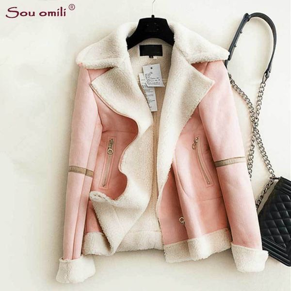 women fleece leather suede jacket pink bomber faux leather jacket jack motorcycle coat femininas chaqueta leren damesjas, Black
women fleece leather suede jacket pink bomber faux leather jacket jack motorcycle coat femininas chaqueta leren damesjas, Black