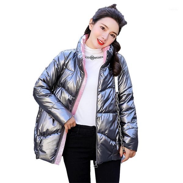 women's winter cotton coat new plus size bright long fashion bakery loose long-sleeved solid color leisure stand collar coat a31, Black
women's winter cotton coat new plus size bright long fashion bakery loose long-sleeved solid color leisure stand collar coat a31, Black
