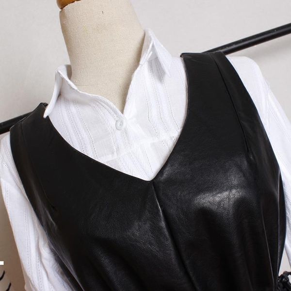 female 2021 new thin leather of the plutonium loose sleeveless vest with no sleeve v neckline plus size 4xl y201 ftc3, Black
female 2021 new thin leather of the plutonium loose sleeveless vest with no sleeve v neckline plus size 4xl y201 ftc3, Black