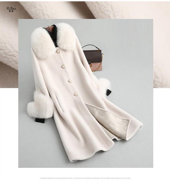 zizhen wool overcoat with fur collar and sleeves cuff winter spring autumn woman long real fur coat with pockets kqn190031, Black
zizhen wool overcoat with fur collar and sleeves cuff winter spring autumn woman long real fur coat with pockets kqn190031, Black