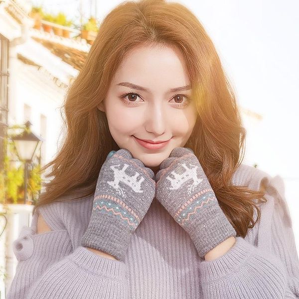 five fingers gloves winter autumn warm full finger knitted deer touch screen christmas gift thicken snow, Blue;gray
five fingers gloves winter autumn warm full finger knitted deer touch screen christmas gift thicken snow, Blue;gray