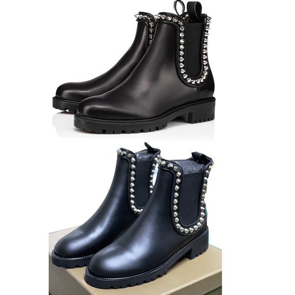 women's luxurys designer capahutta ankle boots red bottom martin boots with spikes genuine leather fashion studs shoes 35-41 with box 2, Black
women's luxurys designer capahutta ankle boots red bottom martin boots with spikes genuine leather fashion studs shoes 35-41 with box 2, Black