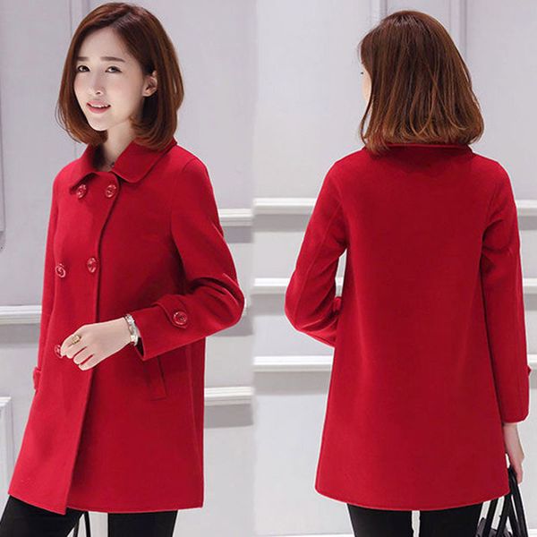 autumn winter new woolen coat women's mid-length korean elegant slim wool overcoat female casual plus size outerwear r695, Black
autumn winter new woolen coat women's mid-length korean elegant slim wool overcoat female casual plus size outerwear r695, Black