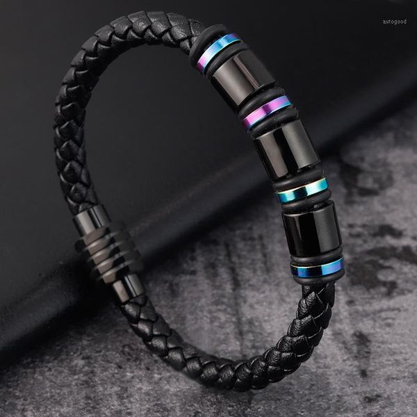 charm bracelets 2021 genuine leather cool black gold creative design stainless steel magnetic buckle men bracelet size 19 / 21cm1, Golden;silver
charm bracelets 2021 genuine leather cool black gold creative design stainless steel magnetic buckle men bracelet size 19 / 21cm1, Golden;silver