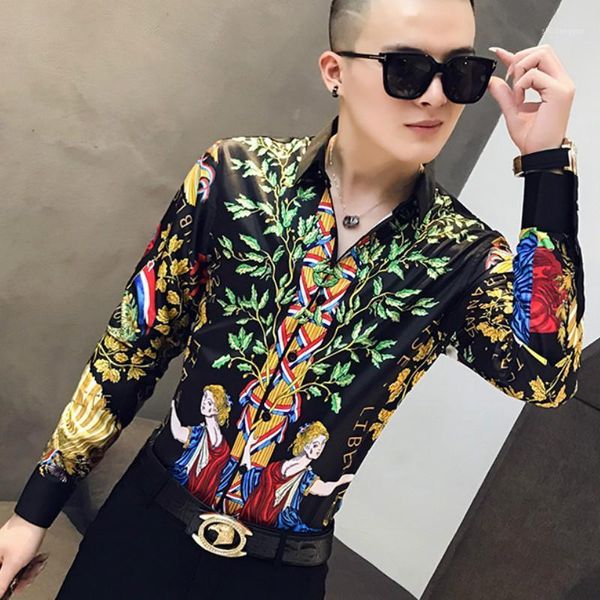 2020 men shirt luxury royal print shirts designer long sleeve dress shirts casual slim fit night club party social shirt camisa1, White;black
2020 men shirt luxury royal print shirts designer long sleeve dress shirts casual slim fit night club party social shirt camisa1, White;black