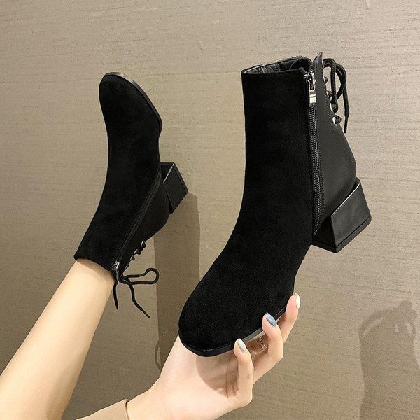 brand women's shoes boots-women round toe winter footwear booties woman 2020 low heel fashion autumn mid-calf rubber rock, Black
brand women's shoes boots-women round toe winter footwear booties woman 2020 low heel fashion autumn mid-calf rubber rock, Black