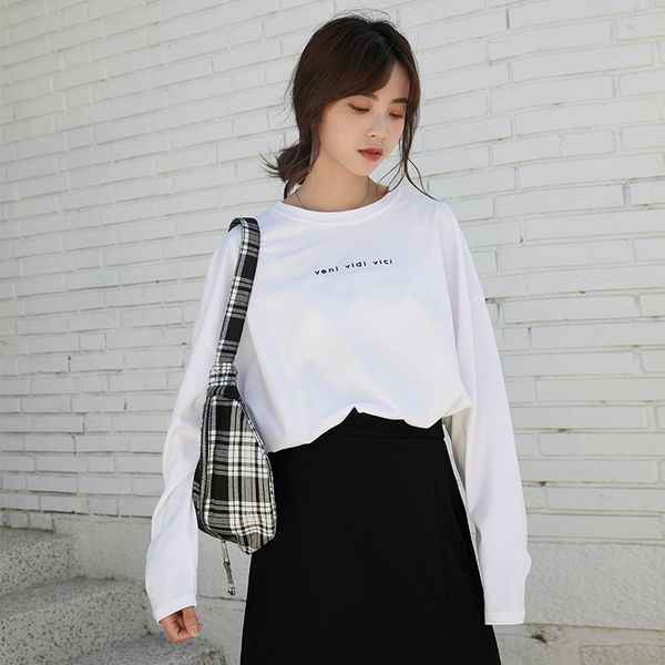 bottoming women's long sleeve 2020 autumn new korea t- shirt shirt shirteast gate chic versatile loose letter crew neck t-shirt gnncu, White
bottoming women's long sleeve 2020 autumn new korea t- shirt shirt shirteast gate chic versatile loose letter crew neck t-shirt gnncu, White