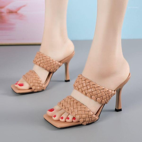 new leather braided high heels slippers women runway party shoes woman cross wove folds mules shoes thin heel sandals woman1, Black
new leather braided high heels slippers women runway party shoes woman cross wove folds mules shoes thin heel sandals woman1, Black