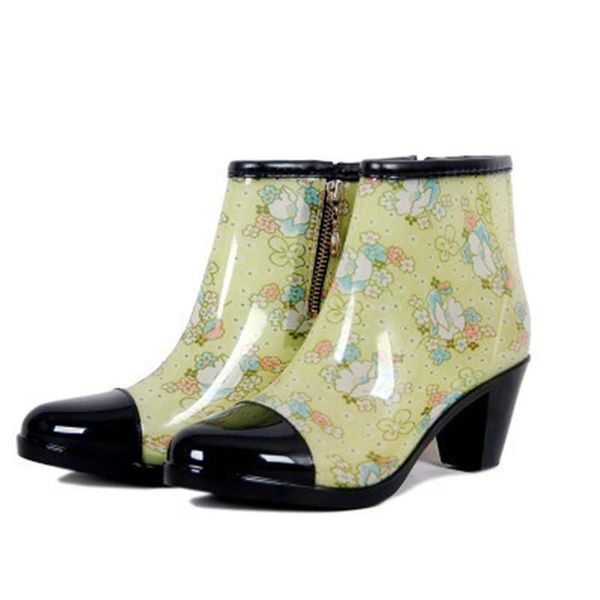 women's high heel waterproof rainboots colorful fashion women rainboots spring autumn wading boots pvc gumboots size 36-40, Black 
women's high heel waterproof rainboots colorful fashion women rainboots spring autumn wading boots pvc gumboots size 36-40, Black