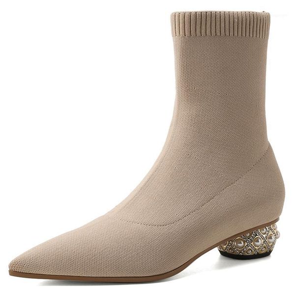 2020 new women pointed toe elastic sock boots short suede autumn botines femmes 3.5cm winter pearl heels knitted wool boots1, Black
2020 new women pointed toe elastic sock boots short suede autumn botines femmes 3.5cm winter pearl heels knitted wool boots1, Black