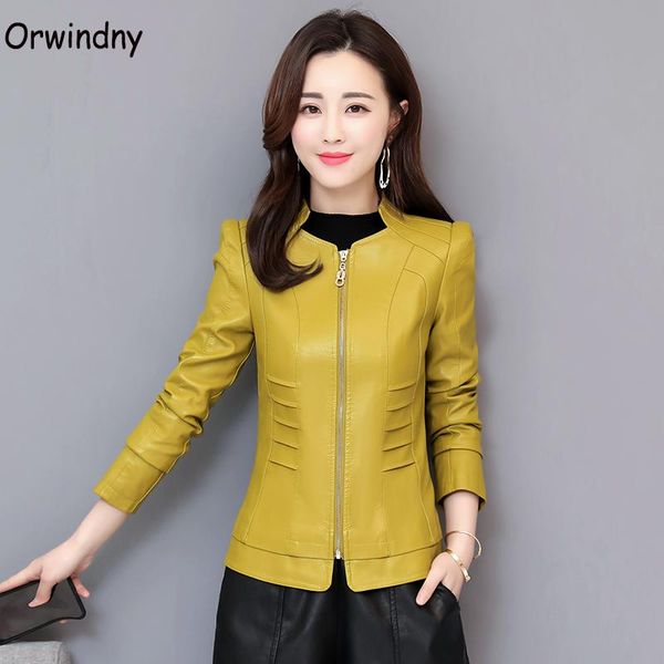 women's leather & faux women jacket spring casual slim autumn short coat zipper regular clothing ladies plus size 4xl orwindny, Black
women's leather & faux women jacket spring casual slim autumn short coat zipper regular clothing ladies plus size 4xl orwindny, Black