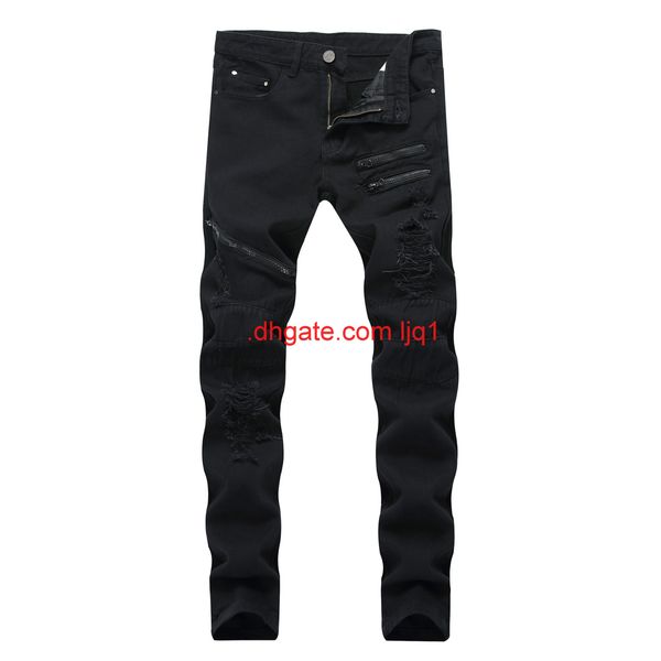 new style men's zipper black casual straight tube slim wear wash cat beard large denim pants, Blue
new style men's zipper black casual straight tube slim wear wash cat beard large denim pants, Blue