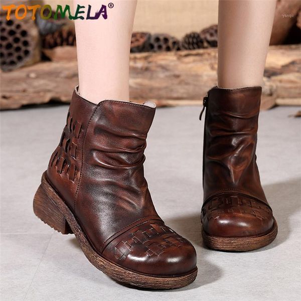boots totomela 2021 full genuine leather retro low heels autumn winter vintage ladies western ankle female1, Black
boots totomela 2021 full genuine leather retro low heels autumn winter vintage ladies western ankle female1, Black