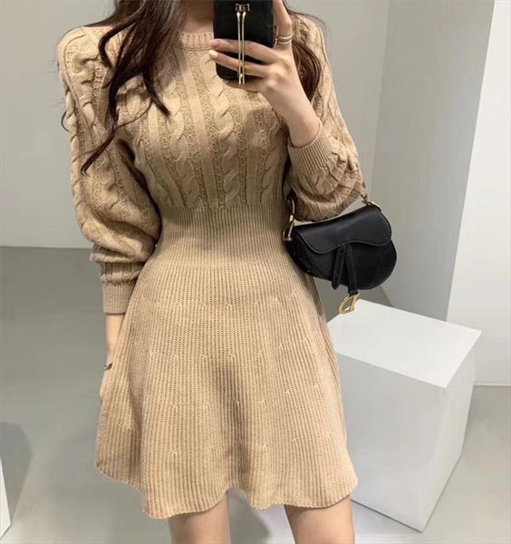 fashion autumn winter knitted dress women twist pattern umbrella pleated dress elegant thick lantern sleeve mini sweater, Black;gray
fashion autumn winter knitted dress women twist pattern umbrella pleated dress elegant thick lantern sleeve mini sweater, Black;gray