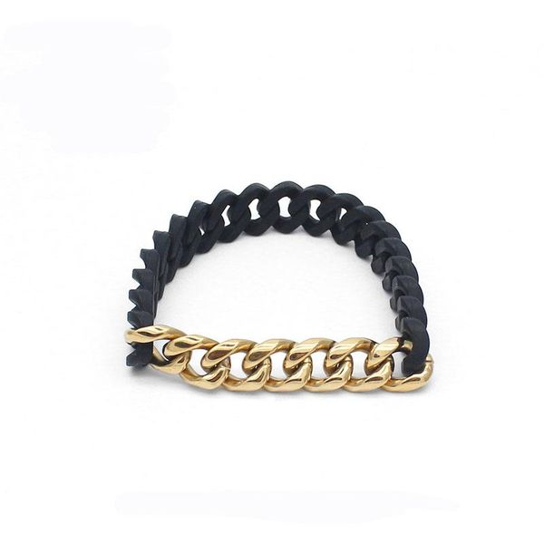 new fashion punk bracelets for men black silicone chain gold titanium design bangle women couple's jewelry pulsera masculina
new fashion punk bracelets for men black silicone chain gold titanium design bangle women couple's jewelry pulsera masculina