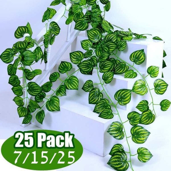 decorative flowers & wreaths 180cm green artificial hanging leaf garland plants watermelon leaves 25pcs for home decoration garden party wed 
decorative flowers & wreaths 180cm green artificial hanging leaf garland plants watermelon leaves 25pcs for home decoration garden party wed