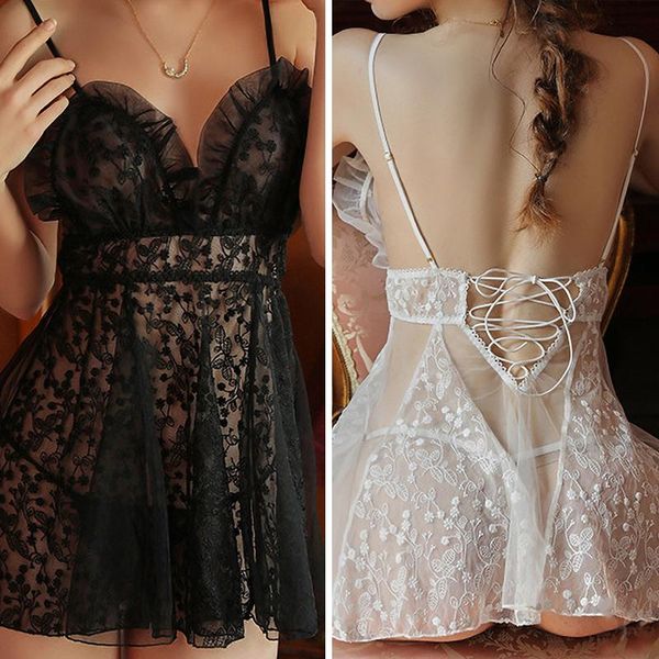 nightie embroidered lace women's nightgown mesh perspective night dress cross straps sleepwear backless nightwear -l, Black;red
nightie embroidered lace women's nightgown mesh perspective night dress cross straps sleepwear backless nightwear -l, Black;red