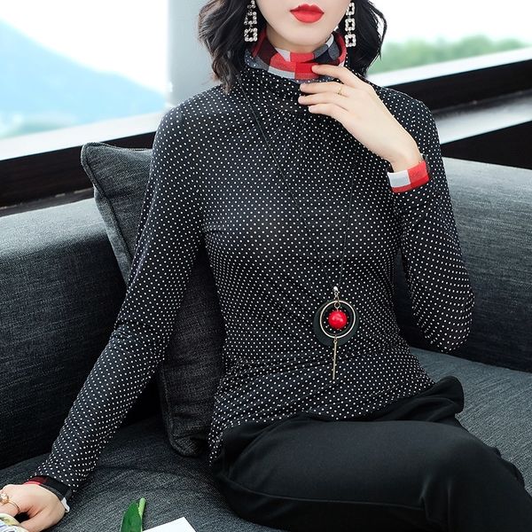 zv9an autumn and winter t large size bottom contrast versatile show thin high collar women'sshirt women's wave dot small t-shirt n, White
zv9an autumn and winter t large size bottom contrast versatile show thin high collar women'sshirt women's wave dot small t-shirt n, White