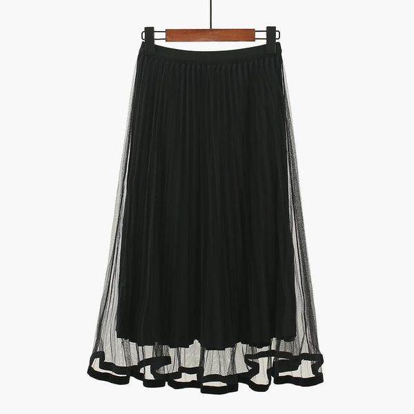 false two pieces women skirts autumn high waist solid pleated knee-length female skirts quality, Black
false two pieces women skirts autumn high waist solid pleated knee-length female skirts quality, Black