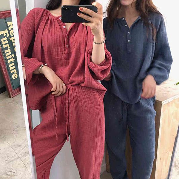women's sleepwear korean cotton line women's house linen, solid vintage soft pajamas loose buttons tie long pants trailer 37ej, Black;red
women's sleepwear korean cotton line women's house linen, solid vintage soft pajamas loose buttons tie long pants trailer 37ej, Black;red