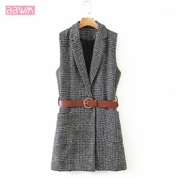 women's vests xiaoxiangfeng lapel sleeveless women's vest with belt houndstooth stylish casual vacation female jacket1, Black;white
women's vests xiaoxiangfeng lapel sleeveless women's vest with belt houndstooth stylish casual vacation female jacket1, Black;white