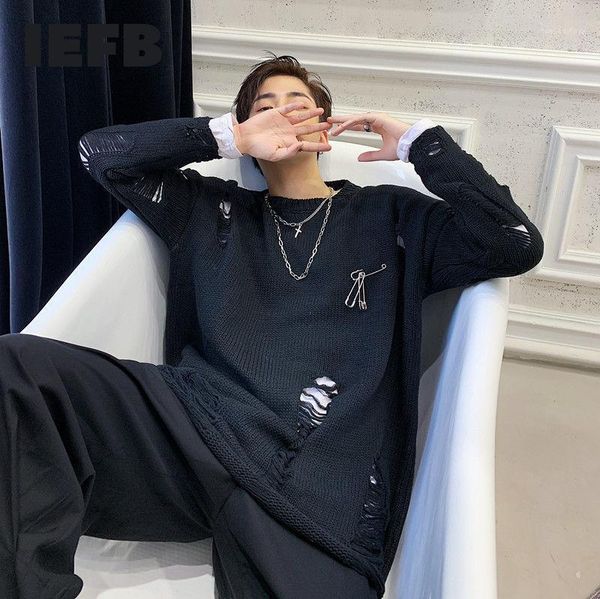 men's sweaters iefb autumn and winter round neck hole sweater men's fashion pin decoration knitwear lightweight clothes black 9y4, White;black
men's sweaters iefb autumn and winter round neck hole sweater men's fashion pin decoration knitwear lightweight clothes black 9y4, White;black