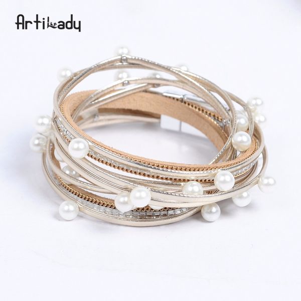artilady wrap leather bracelet pearl charm bracelet pearl jewelry women jewelry gift, Golden;silver
artilady wrap leather bracelet pearl charm bracelet pearl jewelry women jewelry gift, Golden;silver