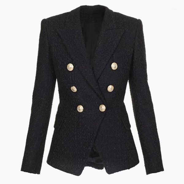 fashion blazer women's double breasted lion buttons tweed blazer jacket1, White;black
fashion blazer women's double breasted lion buttons tweed blazer jacket1, White;black